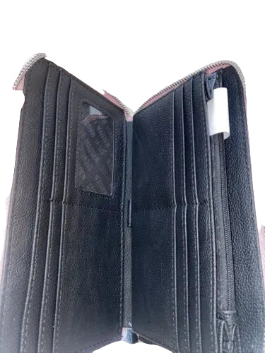 STEVE MADDEN PINK WALLET WRISTLET SMOOTH TEXTURED