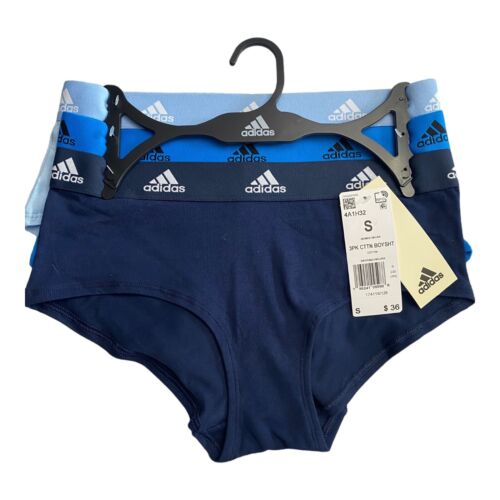 Adidas Women's 3-PK Cotton Boyshort Underwear  4A1H32 (Size S) NWT MSRP $36