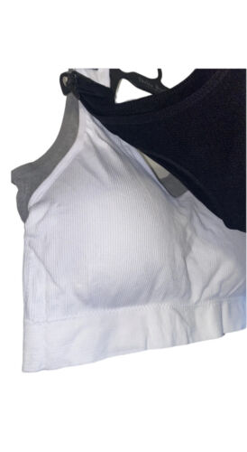 DELTA BURKE~3 PCK SEAMLESS BRAS MULTICOLOR~SIDE DETAIL~ALL SIZES~GREAT FIT