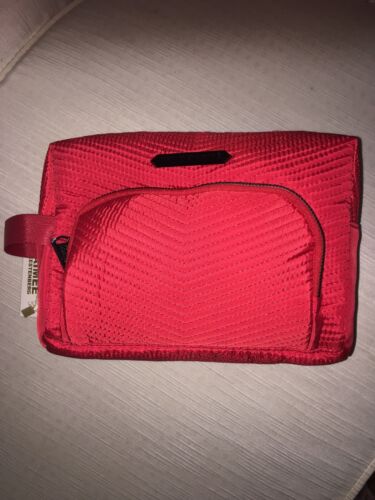 Aimee Kestenberg  Isabela Large Poppy Red Chevron Quilted T00145 Cosmetic Bag