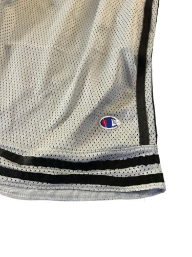 Champion Basketball Shorts Mens~L Gray Mesh~Black Stripes~ Gym NEW