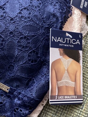 NÁUTICA 2PACK INTIMATES LACE COMFORT BRAS SIZE LARGE RETAIL $48 BEAUTIFUL NEW