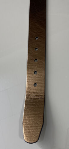 MICHAEL KORS BELT BROWN MK LOGO PRINT WITH GOLD BUCKLE WITH STUDDED LOOP "RETRO"