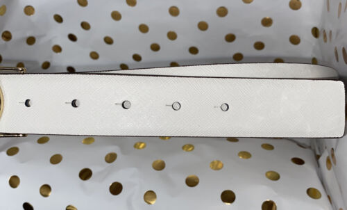 MICHAEL KORS BELT WHITE~LEATHER W/GOLD MK CIRCLE BUCKLE~ALL PLUS SIZES~RARE FIND