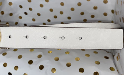 MICHAEL KORS BELT WHITE~LEATHER W/GOLD MK CIRCLE BUCKLE~ALL PLUS SIZES~RARE FIND