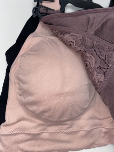 Delta Burke 3-Pack Seamless Bras Size 2X Soft Comfort Lounge Removable Pads