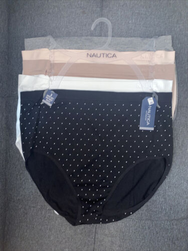 NAUTICA INTIMATES NT9611~5PK~2X~ SUPER SOFT HIGH WAIST BRIEF PANTIES~GREAT FIT!