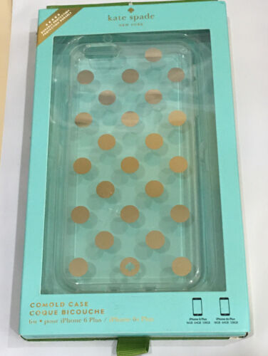 Kate Spade Phone Case iPhone 8/7/6s/6 PLUS  Gold Polka Dots New in Box