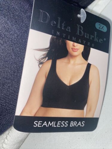 Delta Burke 2-Pack Seamless Bras Size 2X Soft Comfort Lounge Removable Pads NEW