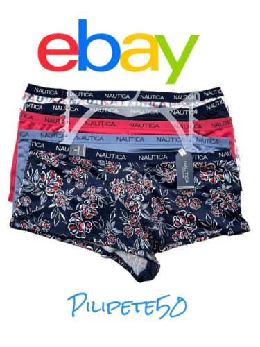 NAUTICA 5 PACK BOY-SHORT PANTIES~FLORAL~LOGO~MULTICOLOR~NT9695, Size: 2X~SEXY!!!