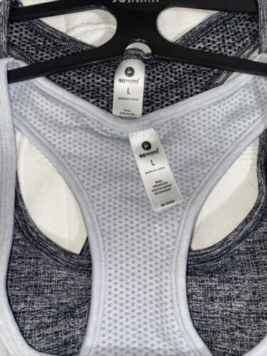 90 Degree By Reflex High Performance Full Support Sport  Bra Set-Two L- MSRP$58