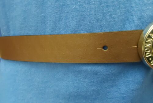 DKNY BELT REVERSIBLE BLACK DKNY LOGO TO SMOOTH BROWN SILVER BUCKLE "TAKE A LOOK"