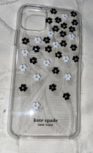 Kate Spade Phone Case Hardshell Apple iPhone 11 PRO MAX Flowers Black White Gems