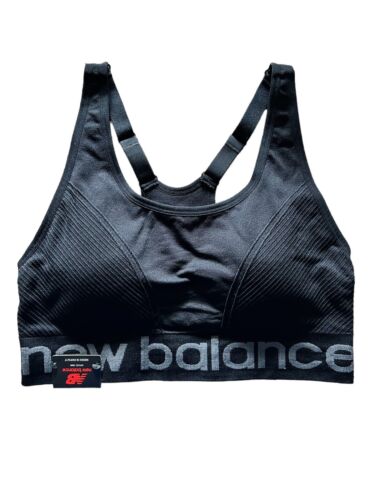 NEW BALANCE Medium Impact Sports Bra Style R000300~ Size XL~BLACK~ EXCELLENT FIT