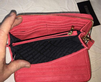 STEVE MADDEN WALLET WRISTLET CORAL STAMPED LOGO"MADDEN STYLE"!!!