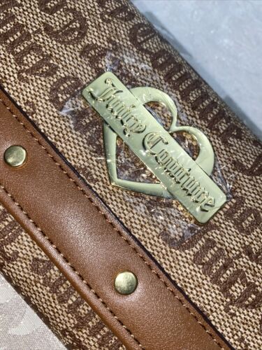 JUICY COUTURE GLAM ELONGATED FLAP WALLET~CLUTCH CHESTNUT CHINO LOGO~JUST FOR YOU