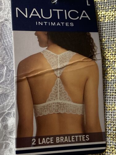 NÁUTICA LACE 2PACK INTIMATES LOUNGE COMFORT BRAS SIZE L RETAIL $48 BEAUTIFUL NEW