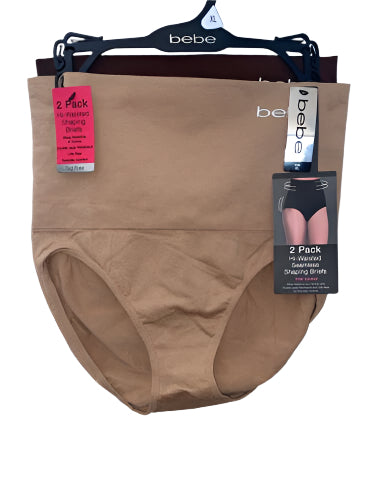 bebe Women’s 2 Pack High-Waisted Microfiber Shaping Briefs~Multicolor~ALL SIZES!