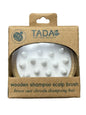 TADA~ Wooden Bamboo Soft Silicone Bristles Scalp & Hair Massager Shampoo Brush