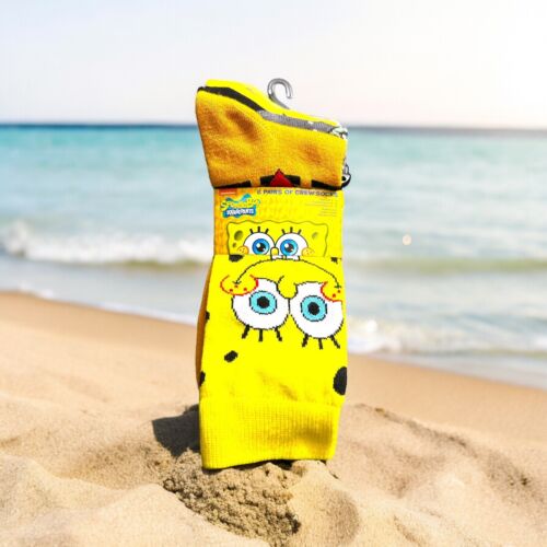 SpongeBob SquarePants Assorted Icons Men's 6-Pair Pack of Crew Socks Multi-Color