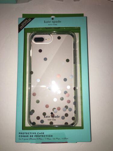 Kate Spade Phone Case 4 iPhone 8/7/6/6s Plus Clear Mixed Color Metallic Dots