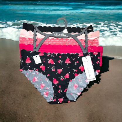 Marilyn Monroe 5pc MM9411  No Show Bikini Panties~L~Multicolor $42-PERFECT