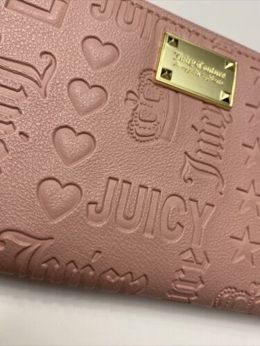 JUICY COUTURE WALLET ORGANIZER- CLUTCH EMBOSSED LOGO-FRONT ZIP & ZIP AROUND CUTE
