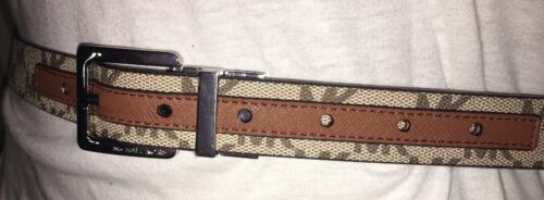 MICHAEL KORS BELT REVERSIBLE TAN/LUGGAGE WITH MK PRINTED LOGO SKINNY MK STYLE!!