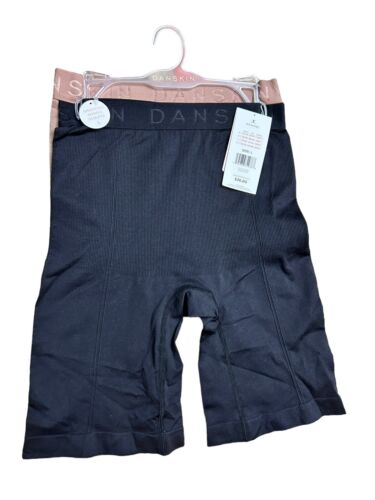 DANSKIN 2 PK~Women’s Shaping Shorts Sculpts & Smooths~Large~Black & Beige~DS4615