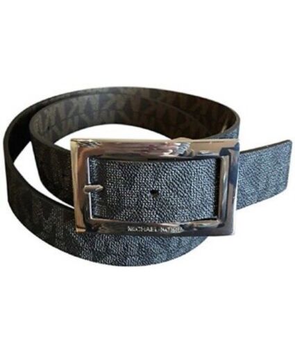 MICHAEL KORS BELT REVERSIBLE BLACK TO BROWN RECTANGULAR SILVER BUCKLE NICE!!!!