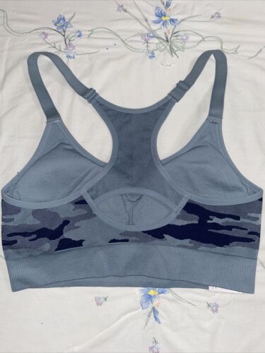 New Balance Medium Impact Sports Bra Style 116718 Blue Camouflage Size XXL NEW