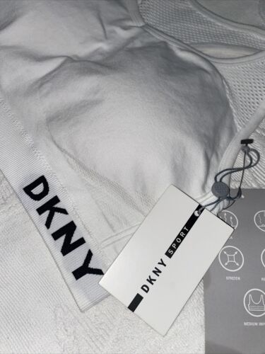 DKNY Sport Mesh-Back Medium-Impact Sports Bra Style DP8T5945 Size Large MSRP $39