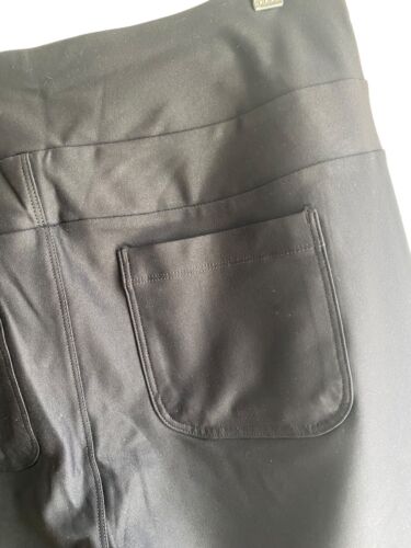 Avalanche Women Combo Stretch Woven Front Knit Slim Fit Pant with Pockets LARGE