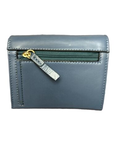LODIS BLUE Classic Premium Leather RFID Double Flap-Snap Wallet Cardholder~GREAT