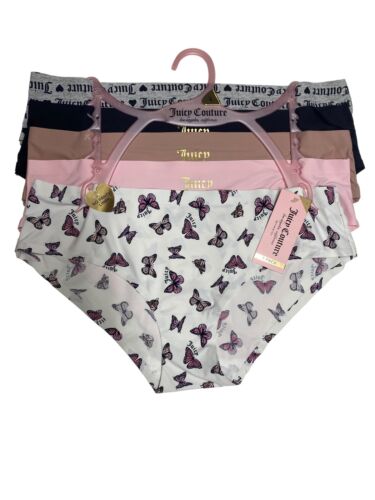 Juicy Couture 5 Pack Intimates Hipster No Panty Lines ~ Multicolor~ Logo Prints!