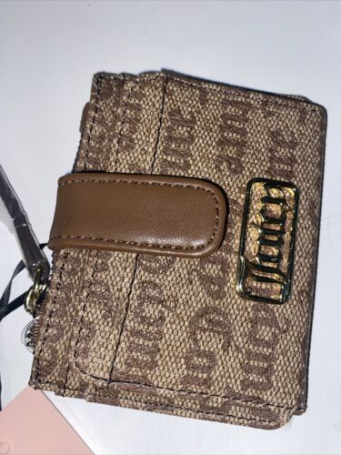 JUICY COUTURE GOTHIC LOGO CHESTNUT CHINO STATE. CARD CASE FOLD OVER-NEW MSRP $35