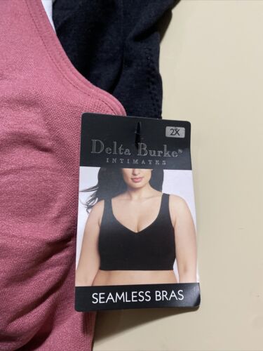 Delta Burke 3-Pack Seamless Bras Size 2X Soft Comfort Lounge Removable Pads NEW