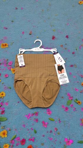 GLORIA VANDERBILT~2 Pack Jaquard Shaping Briefs Seamless~Hi-Wasited ALL SIZES!!!