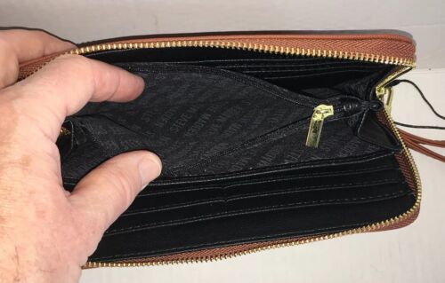 STEVE MADDEN WALLET WRISTLET COGNAC SMOOTH TEXTURED FANTASTIC!!!!