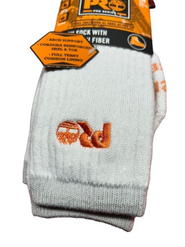 TIMBERLAND  MEN'S PERFORMANCE HEAVYWEIGHT BOOT SOCKS, 2PK  WHITE REINFORCED