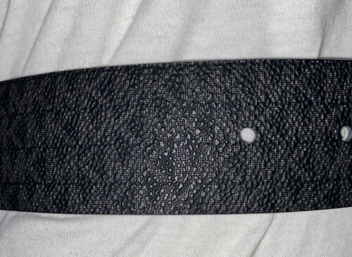 MICHAEL KORS BELT REVERSIBLE BLACK PRINTED MINI LOGO TO BLACK MK SILVER BUCKLE