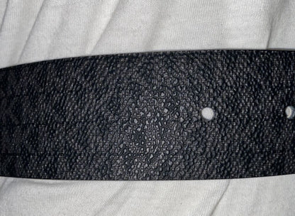 MICHAEL KORS BELT REVERSIBLE BLACK PRINTED MINI LOGO TO BLACK MK SILVER BUCKLE