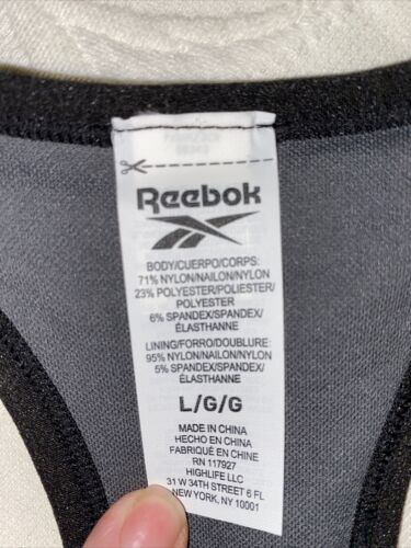 Reebok Sport Camp Racer back Bra Black/Gray Medium Support Large MSRP$40
