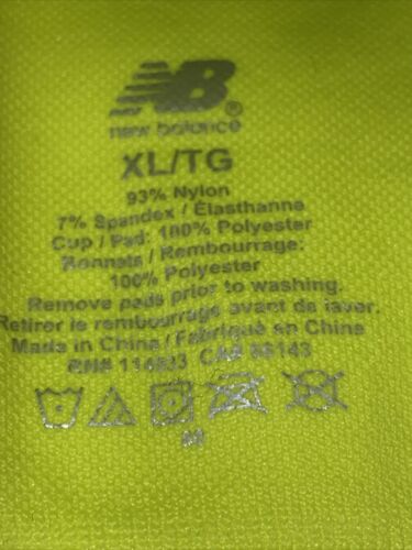 New Balance Medium Impact Sports Bra Style 112013 Green~Yellow Iridescent Sze XL