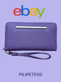STEVE MADDEN WALLET WRISTLET GRAPE SMOOTH TEXTURED SILVER ZIP "OH WHAT COLOR"