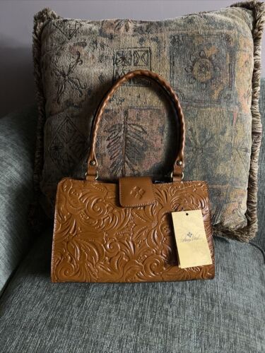 Patricia Nash Rienzo  Florence Tooled Leather Designer Satchel RET. $229 NWT