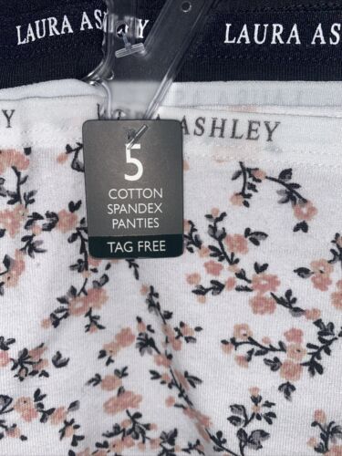 LAURA ASHLEY Intimates Cotton-Spandex Brief Panties~Size L~5 pair Style LS9221