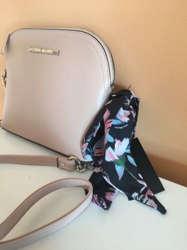 STEVE MADDEN HANDBAG BMAGGIE SCARF BLUSH CROSS BODY DOME SILVER TONE HARDWARE