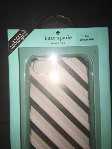 KATE SPADE PHONE CASE GOLD & BLUSH  STRIPED FOR  iPHONE  6s/ 6/7  NEW