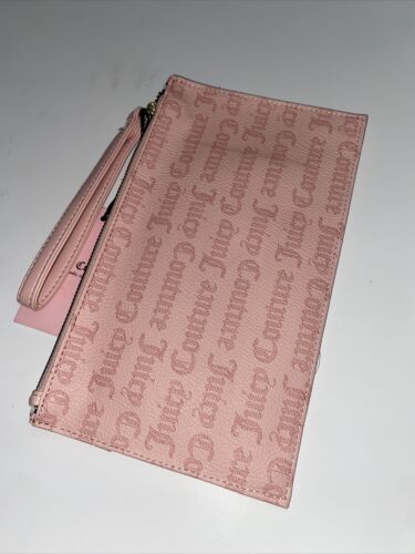 Juicy Couture~Shout It Out Wristlet-Organizer-Macaroon Logo Pink ~ REAR FIND!